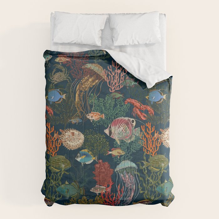 coral reef deep silence Comforter Gallery Image 6