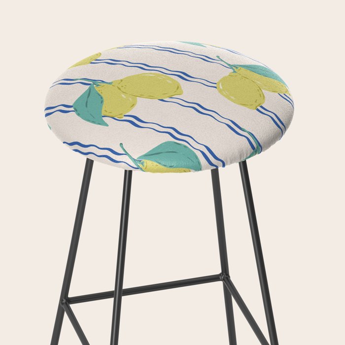 Lemons with Wavy Stripe Stool Gallery Image 2