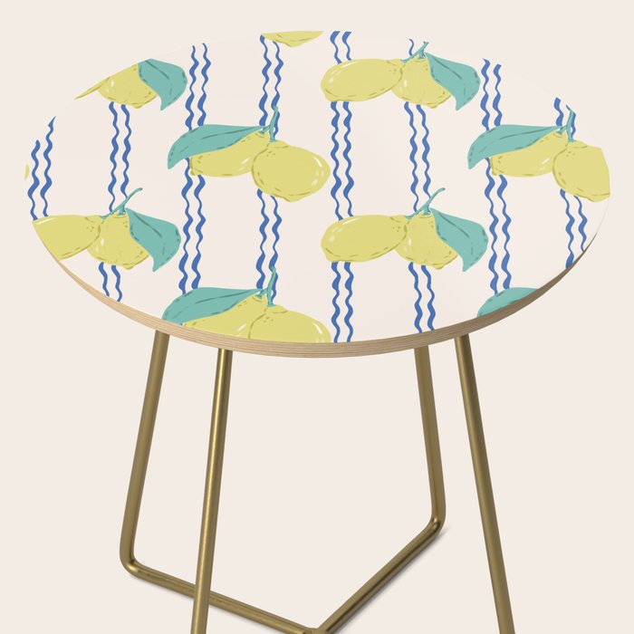 Lemons with Wavy Stripe Side Table Gallery Image 2
