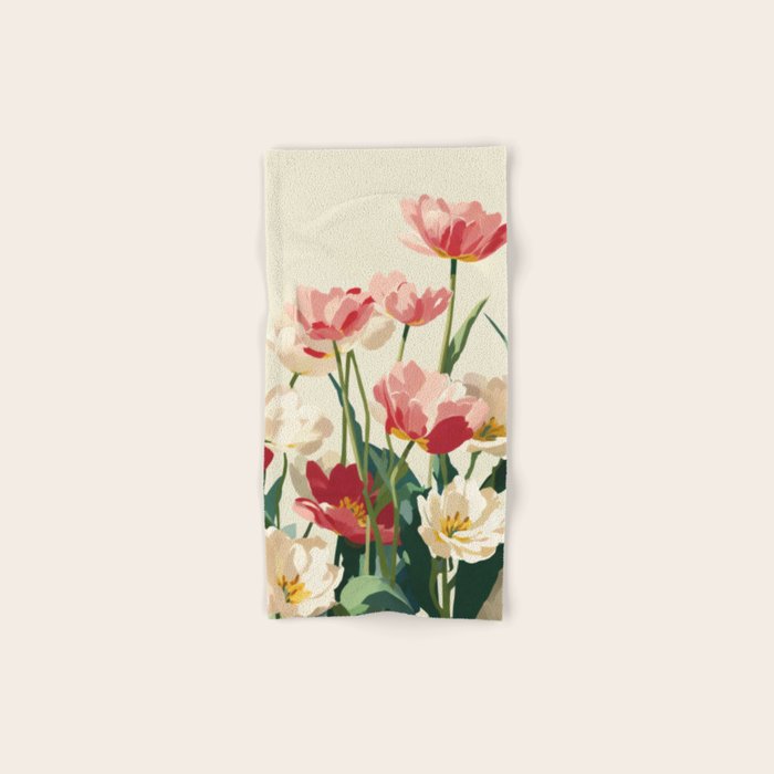 Coral Tulips in Bloom Bath Towel Gallery Image 1