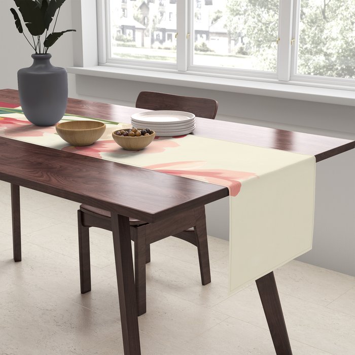 Coral Tulips in Bloom Table Runner Gallery Image 2