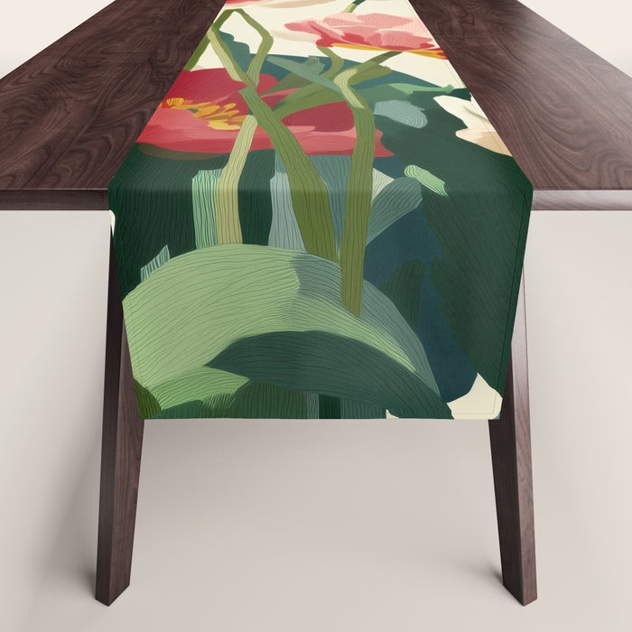 Coral Tulips in Bloom Table Runner Gallery Image 1