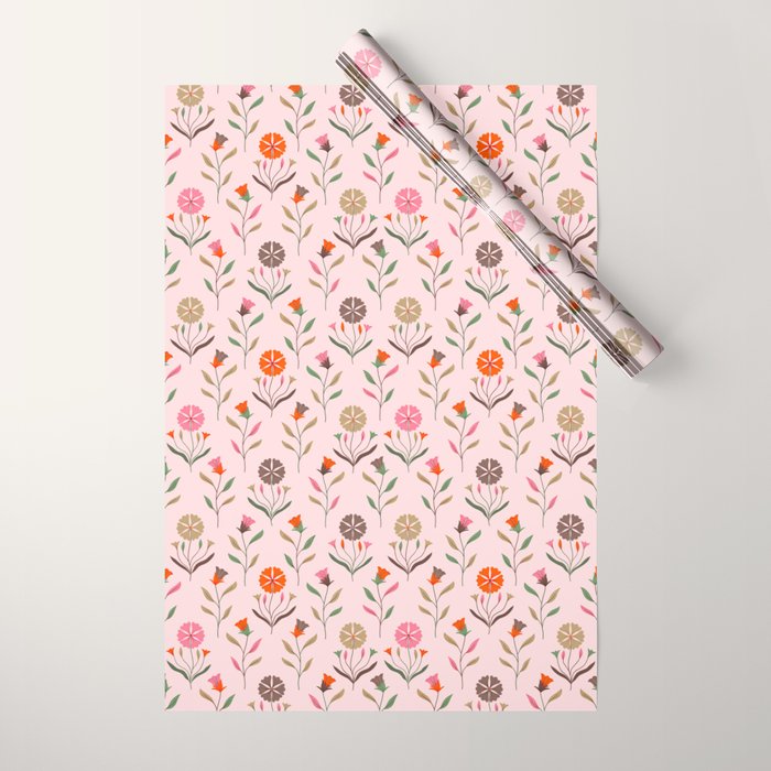 Folk Meadow - Spring Blush Wrapping Paper Gallery Image 1
