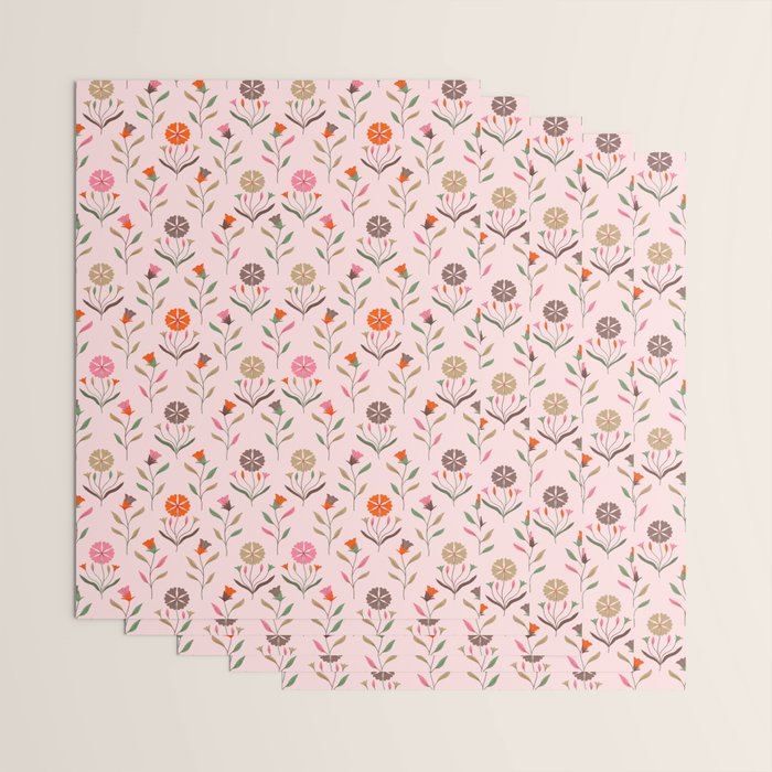 Folk Meadow - Spring Blush Wrapping Paper Gallery Image 3