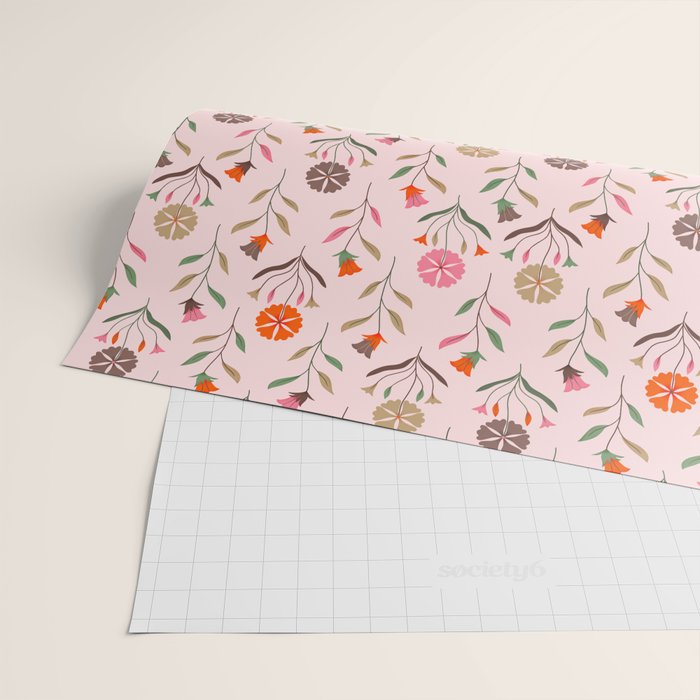 Folk Meadow - Spring Blush Wrapping Paper Gallery Image 2