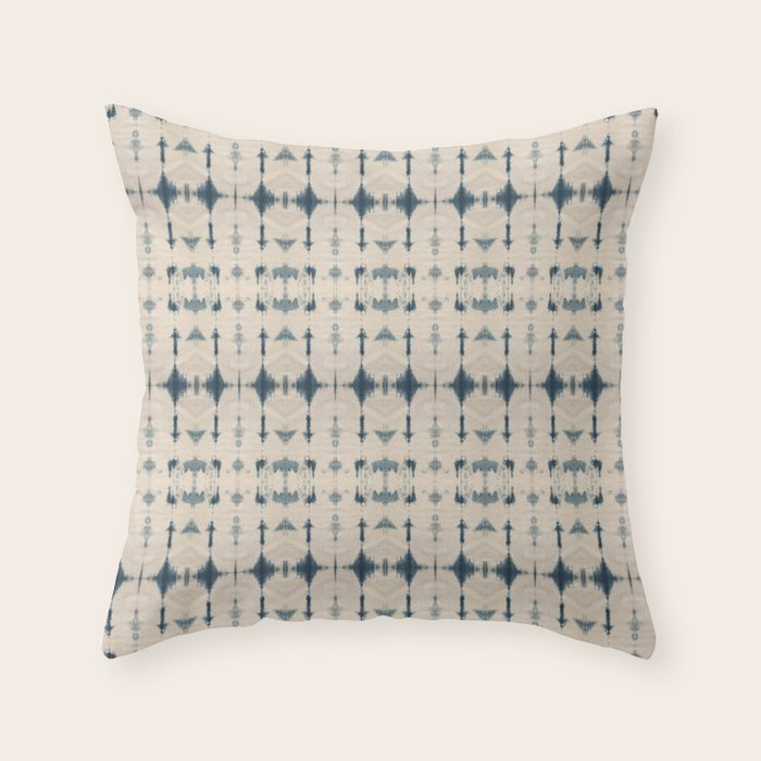 Shibori Soundwaves Throw Pillow Gallery Image 1