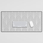 Art Deco Waterfalls // Grey & White Desk Mat Gallery Image 1