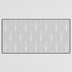 Art Deco Waterfalls // Grey & White Desk Mat Gallery Image 3