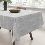 Art Deco Waterfalls // Grey & White Tablecloth Gallery Image 3