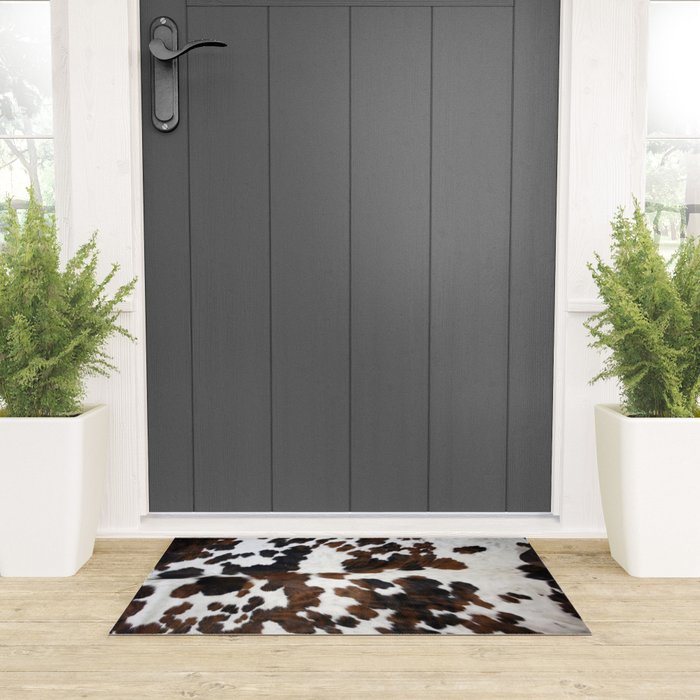 Brown Cowhide Welcome Mat Gallery Image 3