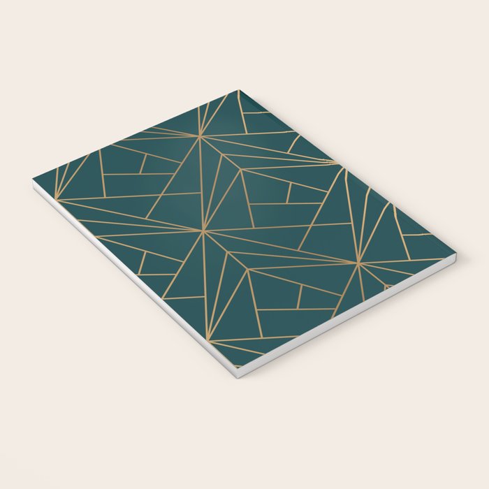 Hidden Sapphire Geometric Gold Pattern With White Shimmer  Notebook Gallery Image 3