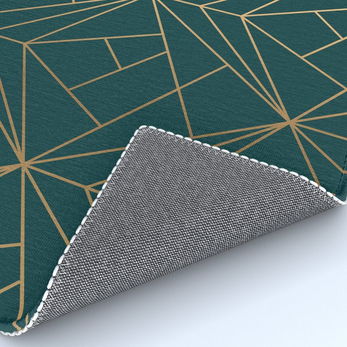 Hidden Sapphire Geometric Gold Pattern With White Shimmer  Rug Gallery Image 4