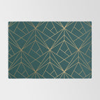 Hidden Sapphire Geometric Gold Pattern With White Shimmer  Rug Gallery Image 2