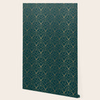 Hidden Sapphire Geometric Gold Pattern With White Shimmer  Wallpaper Gallery Image 2