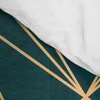 Hidden Sapphire Geometric Gold Pattern With White Shimmer  Comforter Gallery Image 4