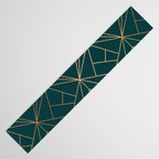 Hidden Sapphire Geometric Gold Pattern With White Shimmer  Table Runner Gallery Image 3