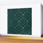 Hidden Sapphire Geometric Gold Pattern With White Shimmer  Wall Mural Gallery Image 2
