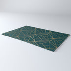 Hidden Sapphire Geometric Gold Pattern With White Shimmer  Rug Gallery Image 3