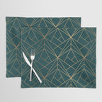 Hidden Sapphire Geometric Gold Pattern With White Shimmer  Placemat Gallery Image 1