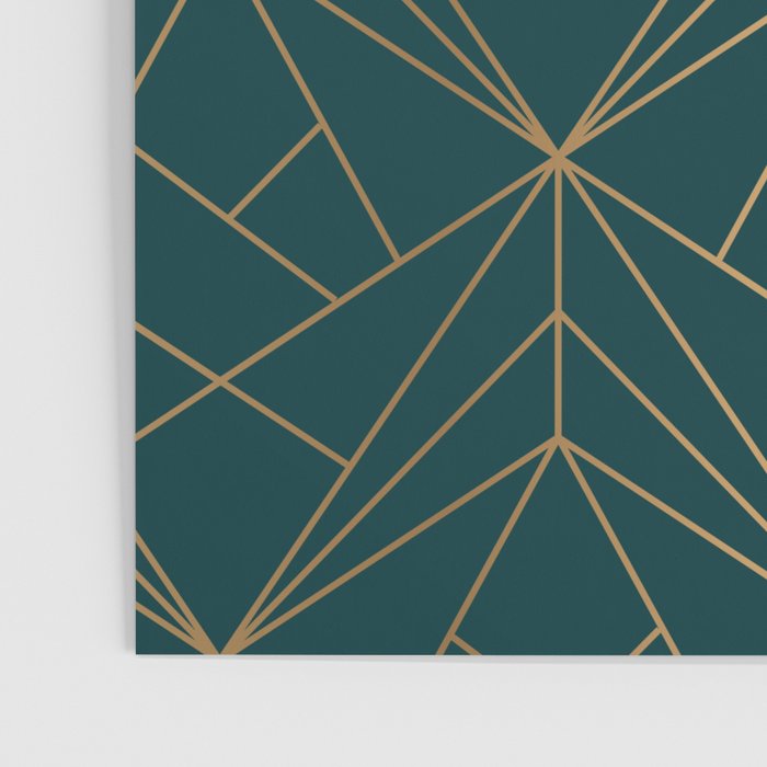 Hidden Sapphire Geometric Gold Pattern With White Shimmer  Poster Gallery Image 3