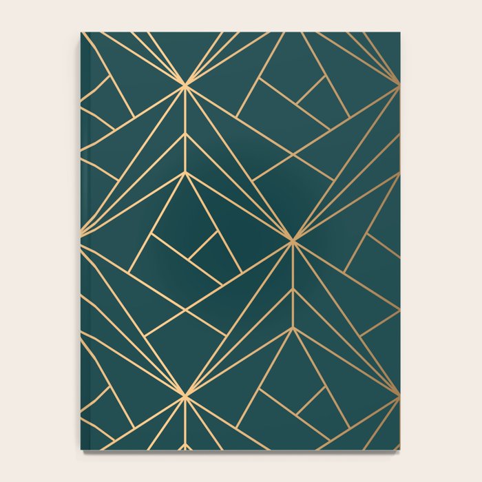 Hidden Sapphire Geometric Gold Pattern With White Shimmer  Notebook Gallery Image 4