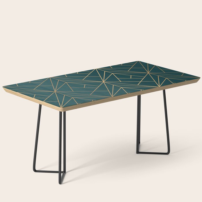 Hidden Sapphire Geometric Gold Pattern With White Shimmer  Coffee Table Gallery Image 1