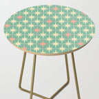Retro Vintage 50s Stars Pattern in Teal Mint, Pink, and Cream Side Table Gallery Image 2