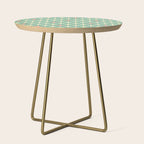 Retro Vintage 50s Stars Pattern in Teal Mint, Pink, and Cream Side Table Gallery Image 1