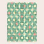 Retro Vintage 50s Stars Pattern in Teal Mint, Pink, and Cream Poster Gallery Image 4