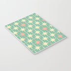 Retro Vintage 50s Stars Pattern in Teal Mint, Pink, and Cream Notebook Gallery Image 3