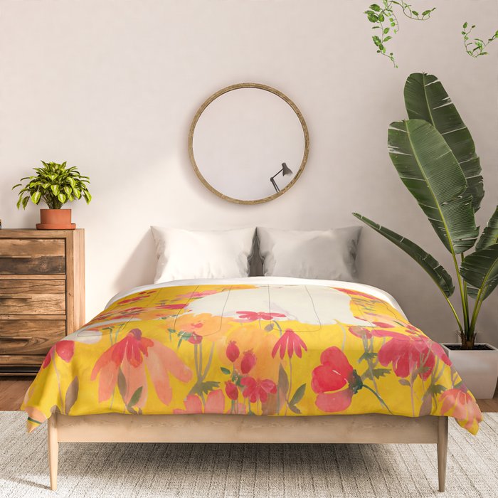 cat in a field of flowers 3 Comforter Gallery Image 3