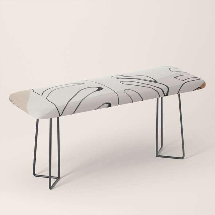 Minimal Abstract Art- Monstera Bench Gallery Image 1