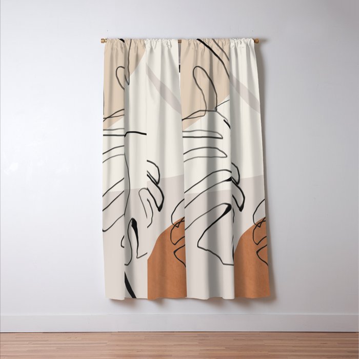 Minimal Abstract Art- Monstera Window Curtain Gallery Image 3