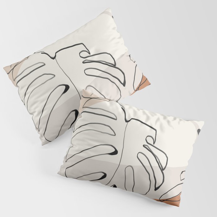 Minimal Abstract Art- Monstera Pillow Sham Gallery Image 1
