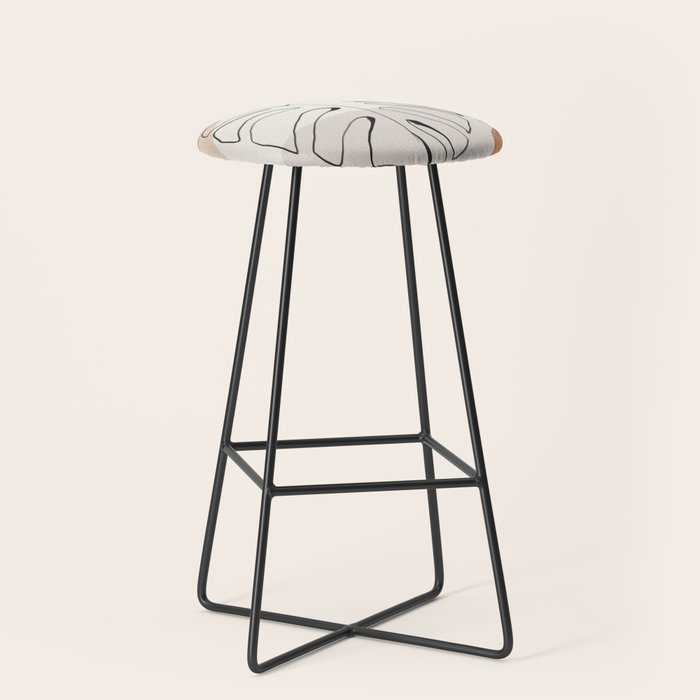 Minimal Abstract Art- Monstera Stool Gallery Image 1
