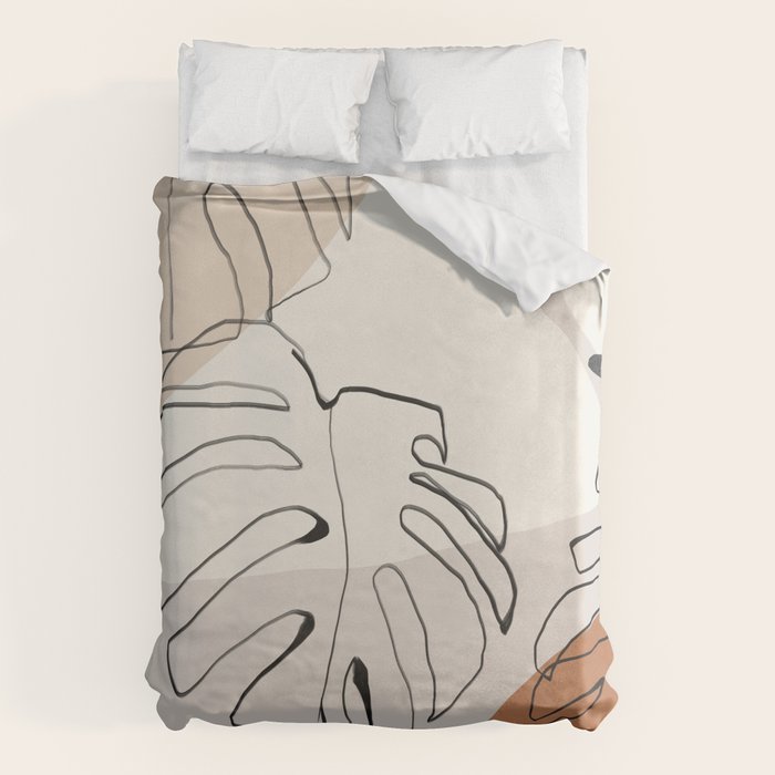 Minimal Abstract Art- Monstera Duvet Cover Gallery Image 6