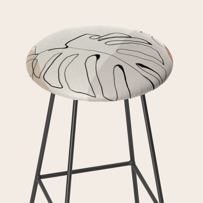 Minimal Abstract Art- Monstera Stool Gallery Image 2