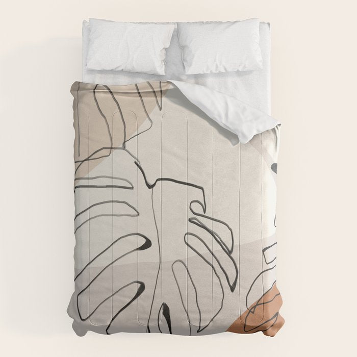 Minimal Abstract Art- Monstera Comforter Gallery Image 6
