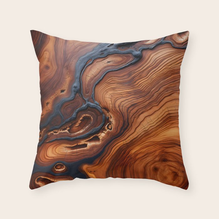 Ethereal Wooden Throw Pillow Gallery Image 1