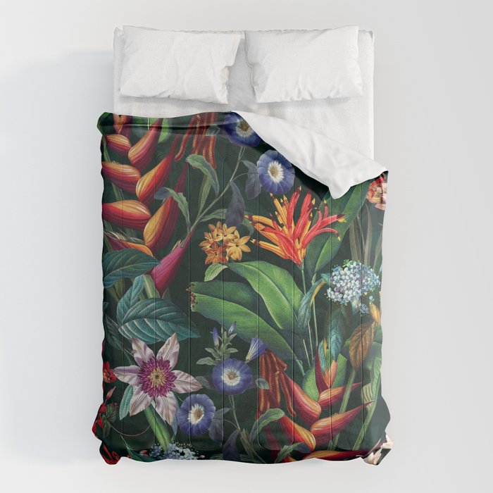 Tropical Flora - Night Comforter Gallery Image 1