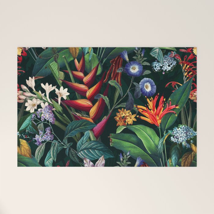 Tropical Flora - Night Welcome Mat Gallery Image 1