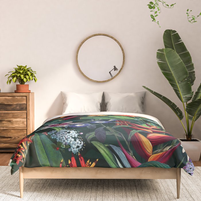 Tropical Flora - Night Comforter Gallery Image 3
