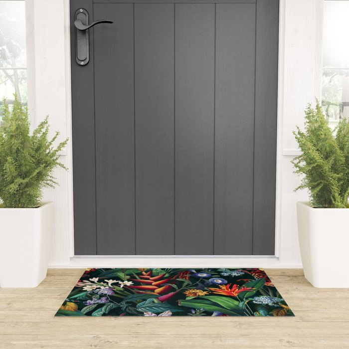 Tropical Flora - Night Welcome Mat Gallery Image 3