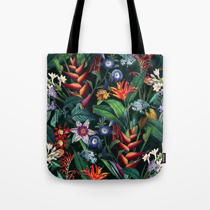 Tropical Flora - Night Tote Bag Gallery Image 1