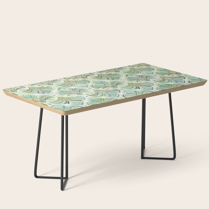 Jade Enamel Art Deco Fans Coffee Table Gallery Image 1