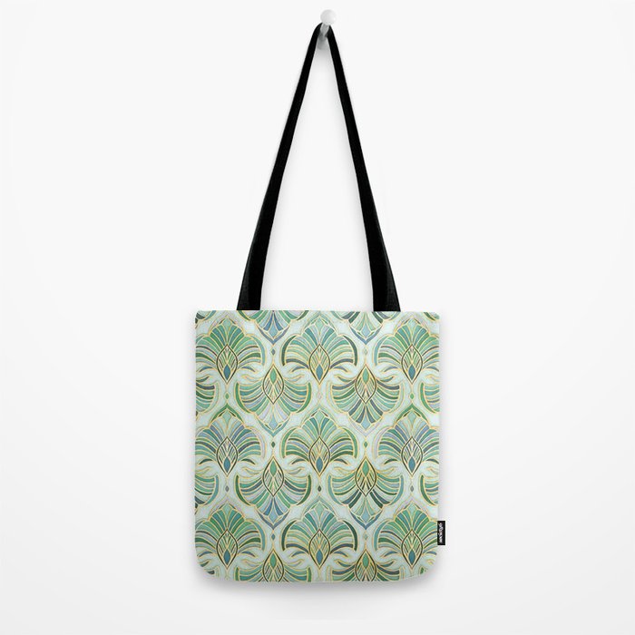 Jade Enamel Art Deco Fans Tote Bag Gallery Image 2