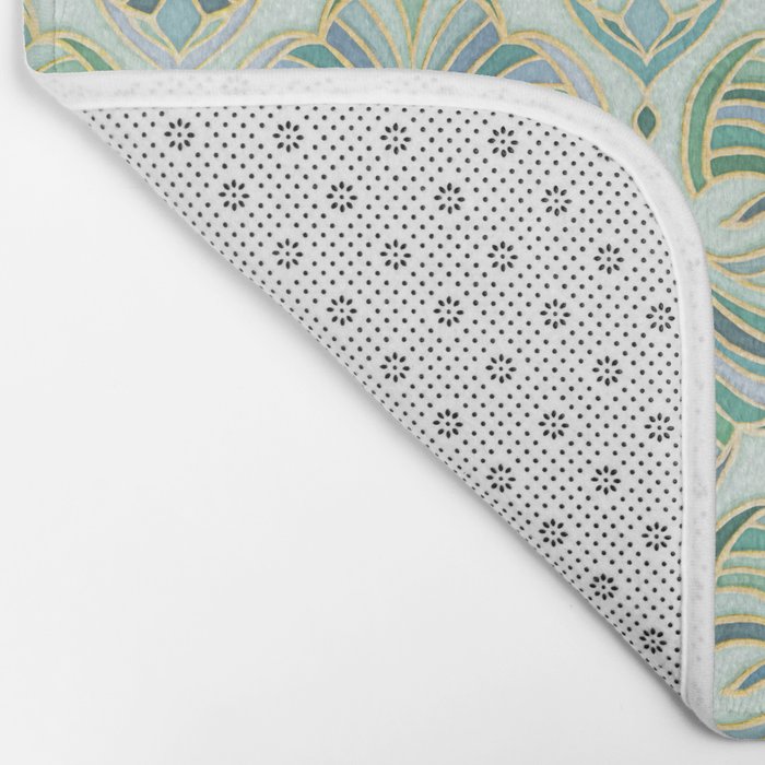 Jade Enamel Art Deco Fans Bath Mat Gallery Image 2