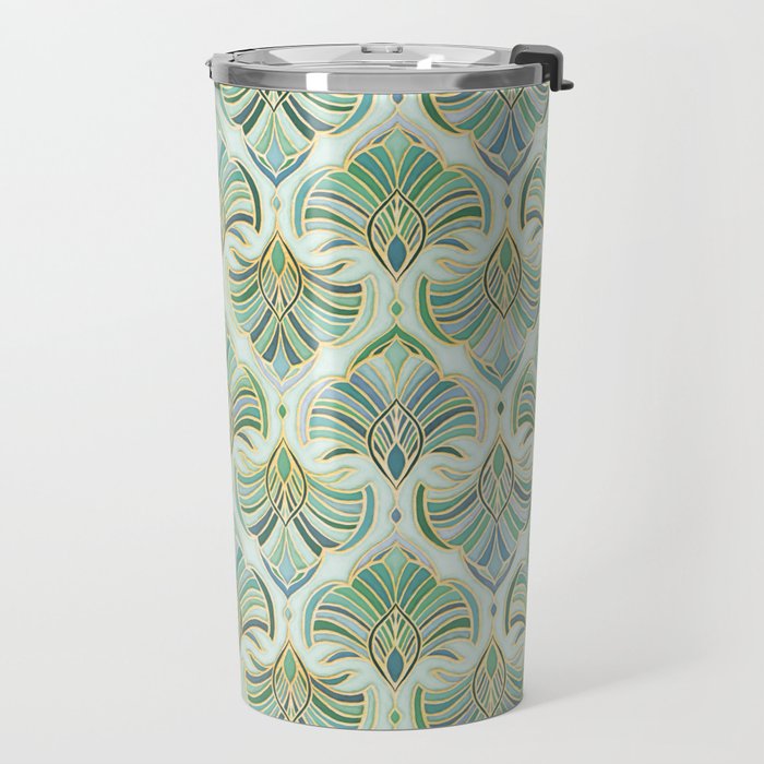 Jade Enamel Art Deco Fans Travel Mug Gallery Image 2