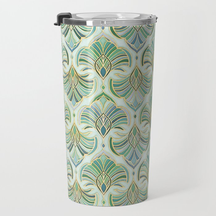 Jade Enamel Art Deco Fans Travel Mug Gallery Image 3