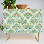 Jade Enamel Art Deco Fans Credenza Gallery Image 1